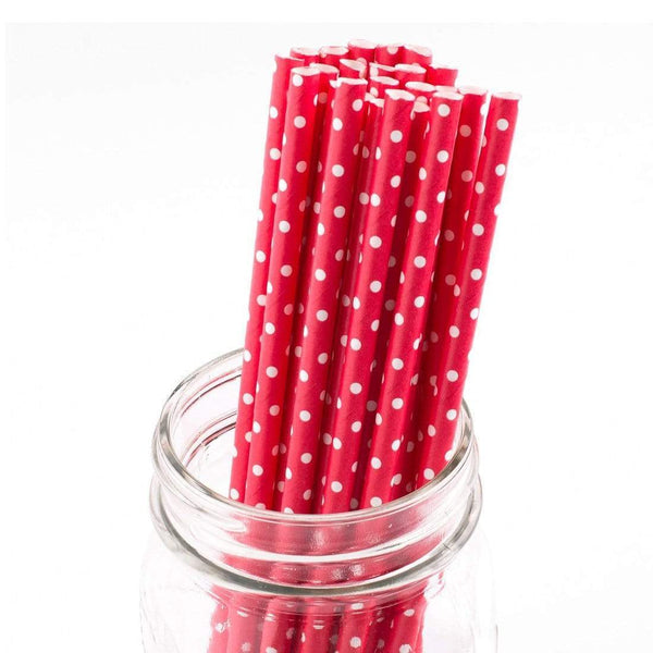 AussieSuperStore Party Essentials Paper Straws - Red with White Stripes Paper Straws - Red with White Stripes | Party Supplies CBMPAPSTRAWREDWHIDOTS